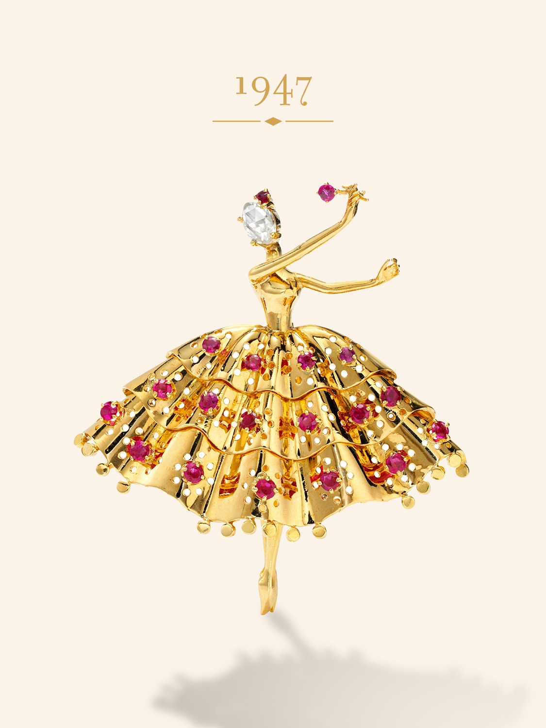 1947 Ballerina clip. Heritage collection, Van Cleef & Arpels.