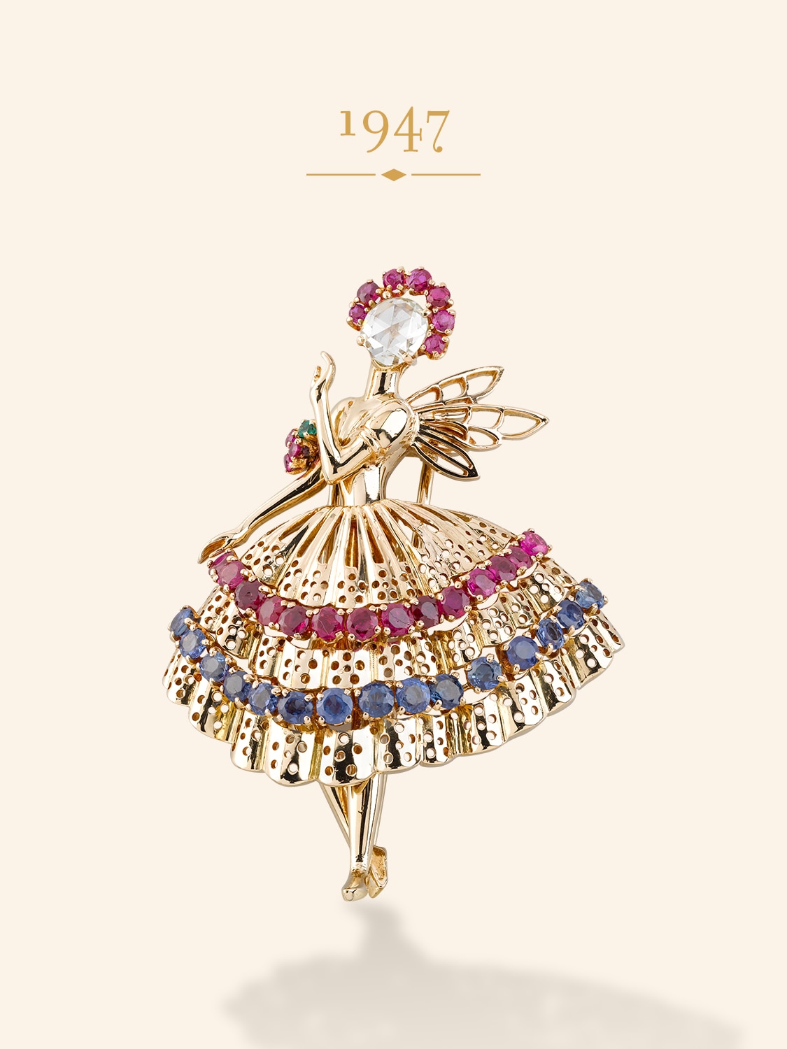 1947 Ballerina clip. Heritage collection, Van Cleef & Arpels.